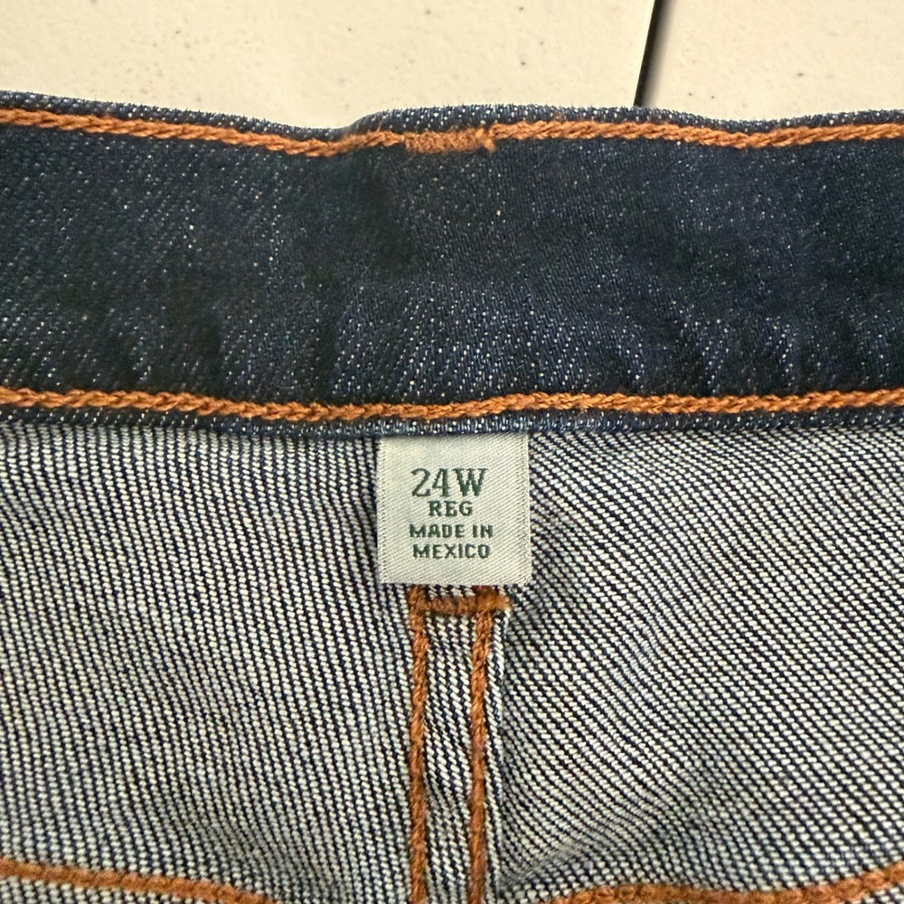 New L.L. Bean Everyday Jeans Womens 24W Plus High Rise Wide Leg Indigo Ink Blue - Picture 8 of 12
